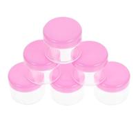 FESTFENDS 12 Tarros de Cosméticos Rosa de Plástico para Crema Corporal, Envases Pequeños de 20g, Ligeros y Recargables Ideales para Viajes y Camping