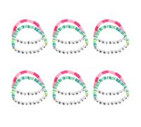 FESTFENDS 16 Piezas Juego de Pulseras de Amistad para Niñas con Ajuste Ajustable y Material de Arcilla Polimérica, Estilo Bohemio Adecuado para Eventos de Hermandad y Halloween