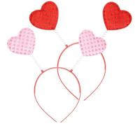 FESTFENDS 2 Piezas Diademas de Corazón Rojas Unidades Accesorio para Pelo Mujer Fiesta Despedida Soltera San Valentín Boda Cumpleaños Elegante