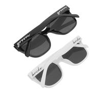 FESTFENDS 2 Piezas Gafas de Sol de Boda Novio Novia, Gafas para Despedida de Soltera, Plástico, Ligeras y Cómodas, Diseño Elegante, para Boda y Bachelor Party