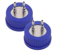 FESTFENDS 2 tapas de acero inoxidable 304 GL45 para frascos de cultivo - Tapa segura para transferencia de líquidos - de alimentación a prueba de fugas para preparación de medios y recolección de