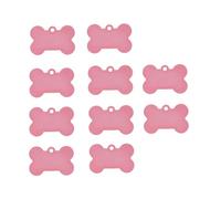 FESTFENDS 20 Piezas Etiqueta de Identificación para Mascotas Forma de Hueso de Aluminio Rosa, Resistente a Rayaduras y Corrosión, Adecuado para Llavero DIY en Perros y Gatos