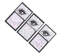FESTFENDS 3 Juegos de Pegatinas Autoadhesivas de Gemas para Ojos en Formas Diferentes, Hechas de Resina, Ideales para Maquillaje de Fiesta y Juegos de Rol