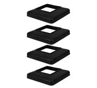FESTFENDS 4 Piezas Cubierta Base para Poste 4x4, Estilo Partido, Negro, Plástico