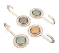 FESTFENDS 4 Piezas Ganchos para Toallas de Baño sin Taladro Adhesivo sin Rastro, Diseño Elegante de Rhinestone, Material Plástico Multiusos para Cocina y Detrás de Puertas Color Aleatorio