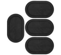 FESTFENDS 4 Piezas Junta de Goma Ovalada Negra Retardante de Llama y Fácil de Usar para Protección de Cables en Escritorios, Pasacables y Guardacables de Goma Varios estilos