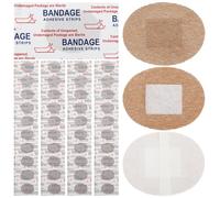 FESTFENDS 50 Unidades Vendaje Elástico Transpirable de Tela Flexible Beige, Parche Adhesivo para Primeros Auxilios Fácil de Rasgar, Adecuado para Cuidado de Heridas y Articulaciones