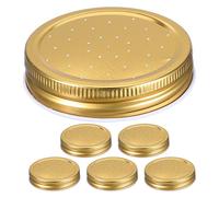 FESTFENDS 6 tapas para comederos de abejas tipo tarro Mason, tapa perforada para bebedero de entrada de colmena, suministros de apicultura para la alimentación de colonias de abejas.