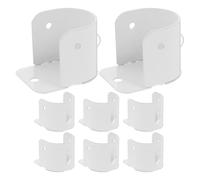 FESTFENDS 8 Bridas para Barras de Cortina: Soporte de Pared atornillable para Cortinas de Ducha - Base metálica para Barra de Armario - herrajes de Repuesto para de de Ventana