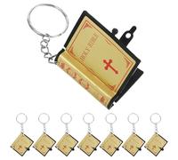 FESTFENDS 8piezas Llaveros Biblia Mini Colgantes Religiosos Dorados para Llaves y Decoración Regalo Simbólico de Fe para Familiares y Amigos