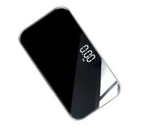 FESTFENDS Báscula Electrónica Compacta para Pesar Cuerpo Superficie Espejo y Función Recargable, Mini y Ligera para Control de Peso en Hogar y Fitness