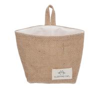 FESTFENDS Cesta colgante pequeña: cesta organizadora tejida para colgar en la pared, organizador de mesita de noche, soporte de escritorio versátil para perfumes, bolígrafos y pequeños artículos