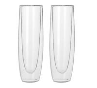 FESTFENDS Copas de Vino 2 Piezas de Vidrio Borosilicato de Doble Capa 150ml Elegantes y Resistentes para Cumpleaños y Día de San Valentín