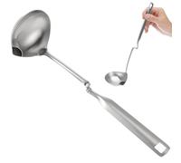 FESTFENDS Cuchara Separadora de Adecuado para Servir Sopa y Freír de Acero Inoxidable 304 Mango Largo Filtro de Resistente Óxido para Cocina
