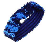 FESTFENDS Diadema de Lentejuelas Azul Elástica para Mujer y Niña, Cinta Pelo Deportiva y Brillante Adecuado para Carnavales y Fiestas