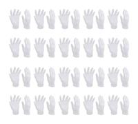 FESTFENDS Diseño Simple y Conveniente de Algodón Blanco 16 Pares de Guantes Elásticos y Lavables y Protección Piel para Joyería y Reloj para Uso Diario