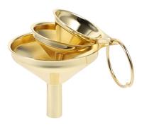 FESTFENDS Embudo de Acero Inoxidable 3 Piezas para Líquidos Diseño Dorado, Fácil Llenado y Uso Prolongado, Adecuado para Limpieza y Restaurantes