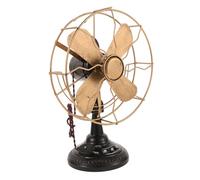 FESTFENDS Escultura Decorativa de Hierro Vintage Estilo Retro, Modelo de Ventilador de Mesa Clásico, Pieza Decorativa para Hogar Elegancia Atemporal