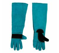 FESTFENDS Guantes Antimordeduras para Perros y Gatos, Guantes Protectores de Cuero Sintético, Talla Muñecas, para Alimentar y Bañar Mascotas, Color Azul, de Soldadura