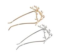 FESTFENDS Horquillas Pelo de Mujer en Forma, Diseño Clásico de Rama de Árbol, Aleación Dorada, 2 Piezas, Accesorio Elegante para Cumpleaños y Aniversarios