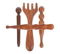 FESTFENDS Juego de 4 Palos de Madera para Masaje Guasha Estimulación de Puntos de Acupuntura, Herramientas de Relajación Manual para Uso en Casa y Viaje