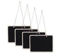 FESTFENDS Mini Pizarras Colgantes Rectangulares 4 Piezas de Doble Cara de Madera de Álamo Cuerda de Yute en Bodas y Fiestas para Decoración y Señales