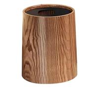 FESTFENDS Papelera Redonda Imitación Madera de 12l Ligera y Multifuncional para Cocina y Espacios Comerciales Diseño Vintage Elegante y Gran Capacidad