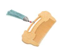 FESTFENDS Peine de Madera para Masaje del Cuero Cabelludo Meticulosamente Pulido con Diseño de Cerradura Ruyi y Cuidado del Cabello para Mujeres y Hombres