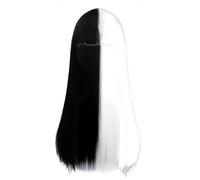 FESTFENDS Peluca Sintética para Mujer Mitad Negra Mitad en Tonos Claros, Resistente al Calor y Apta para Planchar, Adecuada para Maquillaje y Entretenimiento