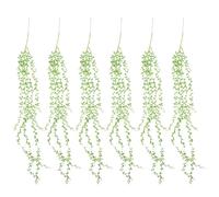 FESTFENDS Plantas Colgantes Artificiales Resistentes al Marchitamiento Verde de Plástico 6 Piezas Ideales para Adorno de Pared y Salón en Interiores