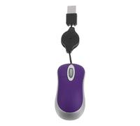 FESTFENDS Ratón Cable USB Retráctil Morado, Mini Ratón Óptico Sensor de 1000 dpi, Compacto y Portátil para Ordenador y Portátil, Adecuado para Oficina y Uso Diario