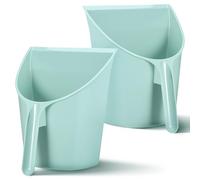 FESTFENDS Recogedor de Mano Portátil de Plástico Azul, Pala de Basura de Oficina Diseño Elegante y Alta Eficiencia para Limpieza en Fiestas y Bares, Pack de 2 Piezas