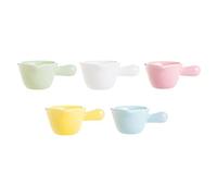 FESTFENDS Set de 5 Cuencos Pequeños para Salsas con Asa de Cerámica, Diseño Simple y Funcional para Servir Leche o Vinagre en Cocina