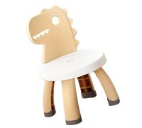 FESTFENDS Silla Infantil Respaldo Diseño Dinosaurio Taburete Antideslizante de Plástico PP y PVC Color Amarillo para Pequeños en Casa Jardín de Infantes y Actividades al Aire Libre