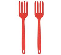 FESTFENDS Tenedor Ergonómico de Silicona Multifunción y Antiadherente para Cocina, 2 Piezas Rojas Adecuado para Pasta y Fideos Agarre Cómodo