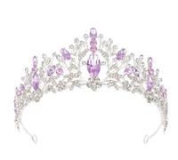 FESTFENDS Tocado Accesorio de Pelo de Aleación de Zinc Púrpura Diseño Brillante y Piedras Brillantes de Boda para Niñas y Mujeres Adecuado para Bodas y Fiestas