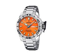 Festina Buzo de hombre (46,3 mm) esfera naranja/brazalete de acero inoxidable F20665/5