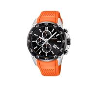 FESTINA Reloj Modelo F20330/4 de la colección The Originals, Caja de 47 mm Negro con Correa de Caucho Naranja para Caballero