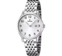 Festina Reloj Mujer Analógico de Acero Inoxidable 316l Plateado - Movimiento de Cuarzo - Cristal Mineral de Alta Resistencia - Resistente al Agua 5 ATM - Calendario F16748/1