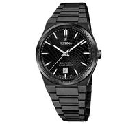 Festina Swiss Made Reloj Hombre Analógico de Acero Inoxidable 316l Negro - Movimiento de Cuarzo - Calendario - Cristal Zafiro de Alta Resistencia - Resistente al Agua 10 ATM F20080/1 Rive Collection