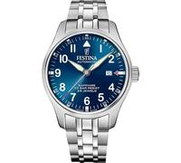 Festina F20151/C - Reloj automático para hombre, de acero inoxidable, cristal de zafiro, 44 mm, plateado, Pulsera