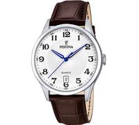 Festina Reloj hombre analógico F20426/1 – cuero marrón, cuarzo, cristal mineral, 5 ATM – elegante