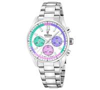 Festina F20753/5 Reloj Cronógrafo De Pulsera Cuarzo Hombre Mujer Acero 100m