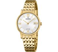 Festina Hecho en Suiza para Mujer | Pulsera de Acero Chapado en Oro | Esfera Plateada F20021/1