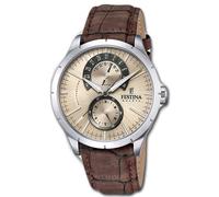Festina Hombre Reloj F16573/9 Analógico Cuero de Pulsera Retro Braun UF16573/9