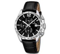 Festina Hombre Reloj F16760/4 Chrono Deporte Pulsera de Cuero Negro UF16760/4
