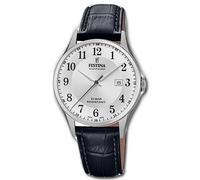 Festina Hombre Reloj F20007/1 Cuero Pulsera Hecho en Suiza Negro UF20007/1
