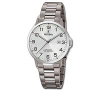Festina Hombre Reloj F20435/1 Análogo Titan Pulsera Clásico Plata UF20435/1