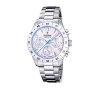 Festina Reloj Analógico Hombre y Mujer - Unisex de Acero Inoxidable 316l Plateado - Movimiento de Cuarzo Cronógrafo - Cristal Mineral Resistente - Resistente al Agua 10 ATM F20693/1 - Ceramic