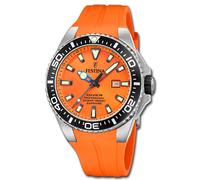 Festina Reloj Hombre Analógico de Caucho Naranja - Movimiento de Cuarzo - Calendario - Cristal Zafiro de Alta Resistencia - Resistente al Agua 20 ATM F20664/4 The Originals